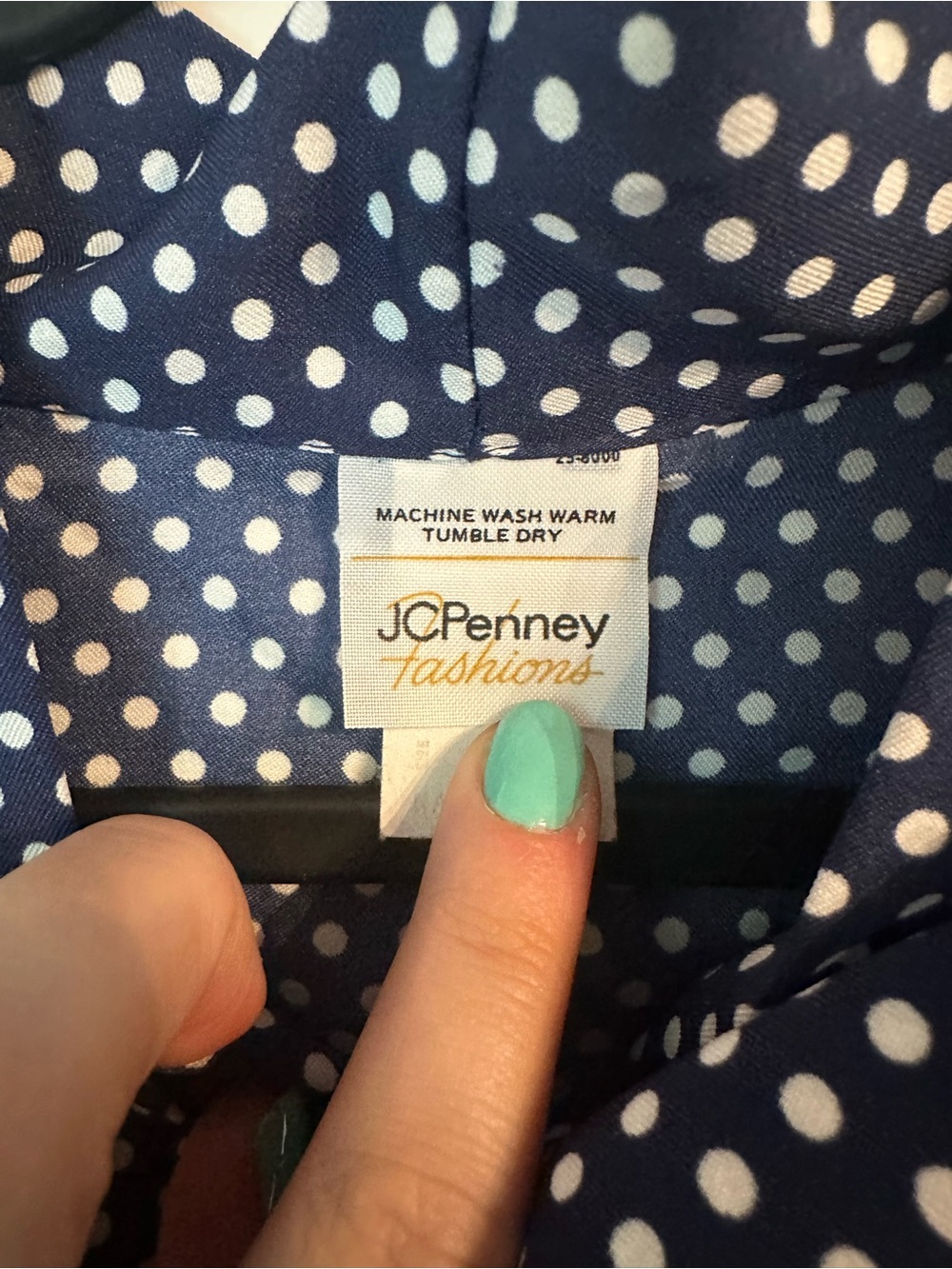 Vintage 70’s JCPenney Fashions Polka Dot Tie-Neck Blouse - Vintage Size 14 - Picture 2 of 8